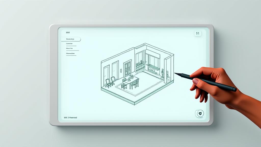 Conceptual image of an interactive 3D space planning tool for home gyms